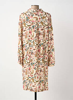 Rochie midi imprimeu floral mâneci lungi bej LE PETIT BAIGNEUR femeie