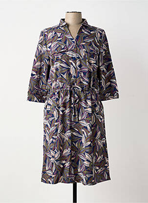 Rochie midi imprimeu floral mâneci lungi violet DAMART femeie