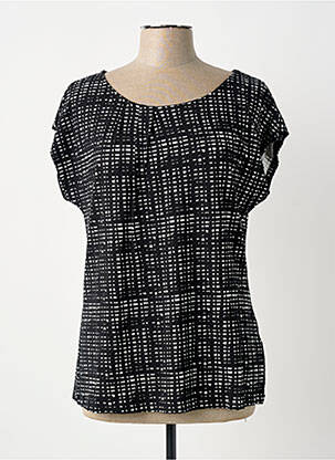 Top țesătură jersey mâneci scurte negru SHEEGO femeie
