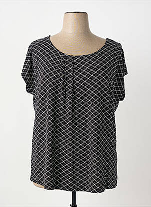 Top țesătură jersey mâneci scurte negru SHEEGO femeie