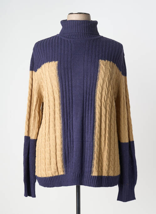 Pulover cu guler înalt albastru SHEEGO femeie