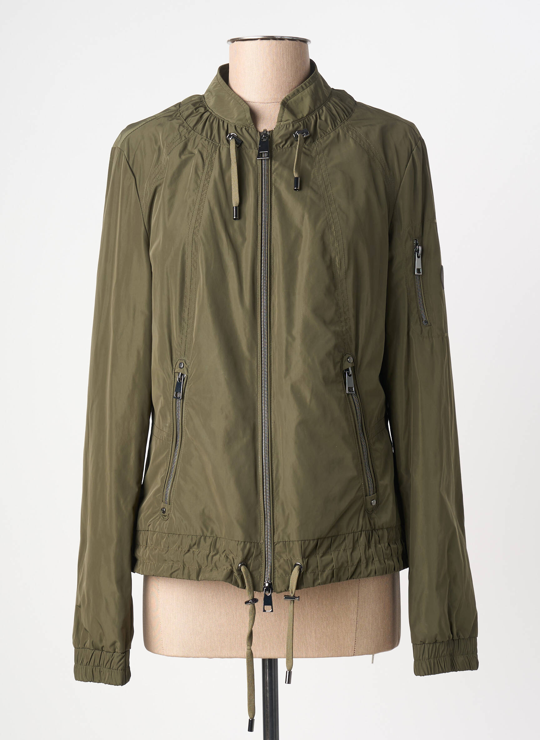 Jachete casual guler rotund verde BARBARA LEBEK femeie