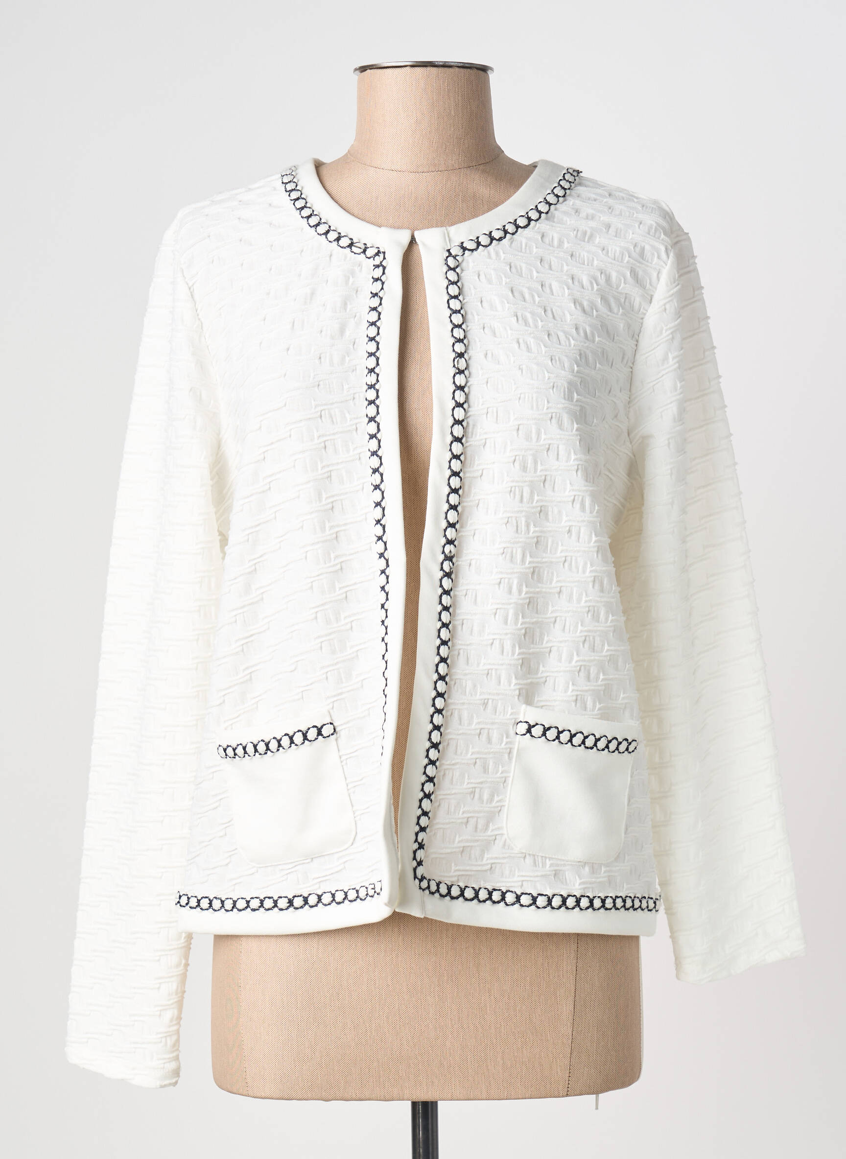 Jachete casual guler rotund alb BARBARA LEBEK femeie
