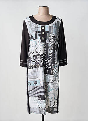 Rochie midi mâneci 3/4 mâneci 3/4 negru DOLCEZZA femeie