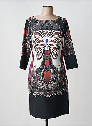 Rochie midi mâneci 3/4 mâneci 3/4 negru DIVAS femeie
