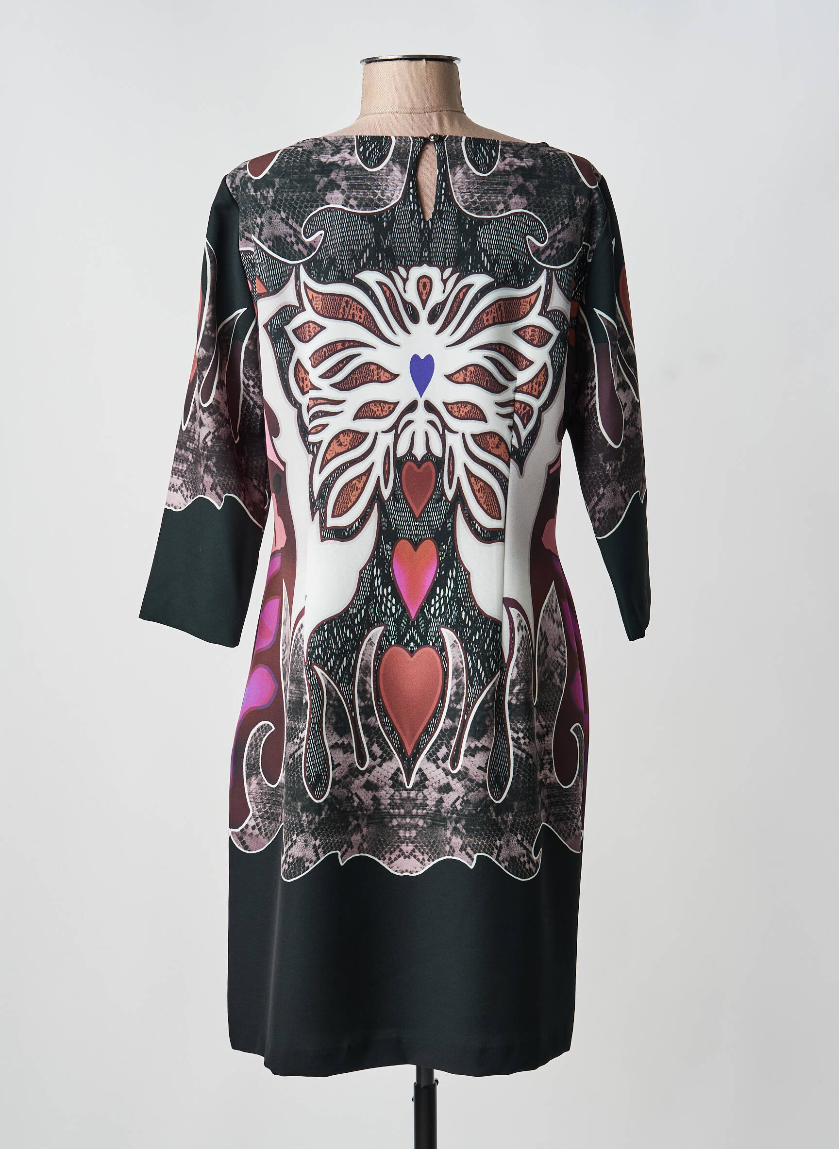 Rochie midi mâneci 3/4 mâneci 3/4 negru DIVAS femeie