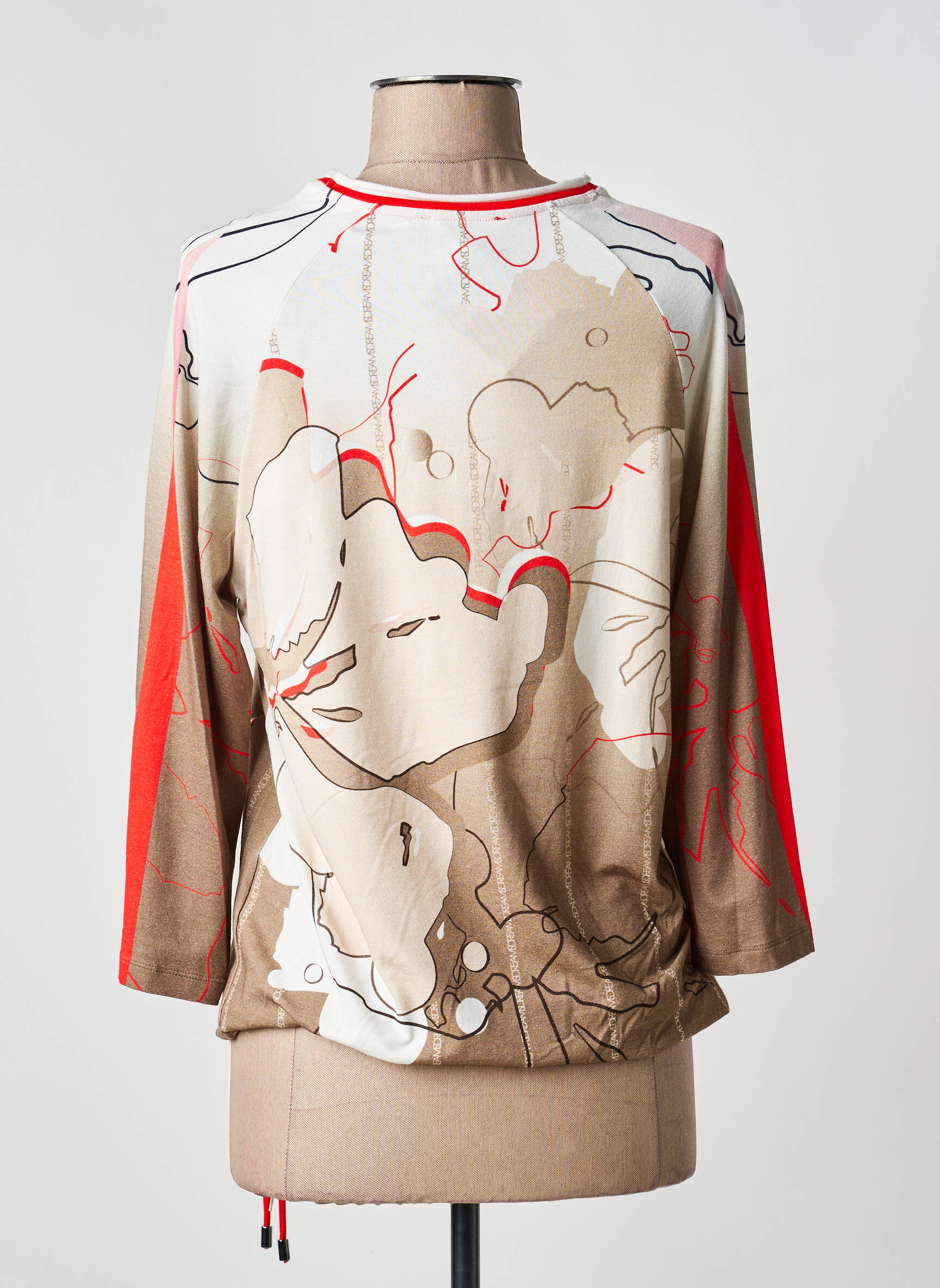 Tricou mâneci 3/4 mâneci 3/4 bej FRANK WALDER femeie
