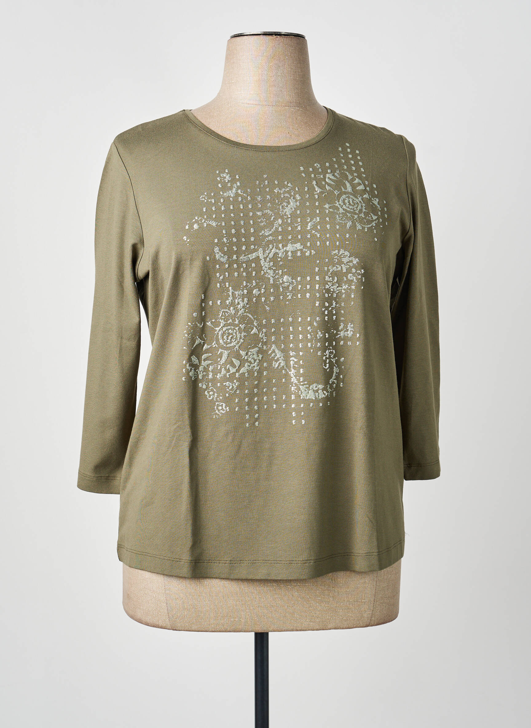 Tricou mâneci 3/4 mâneci 3/4 verde RABE femeie