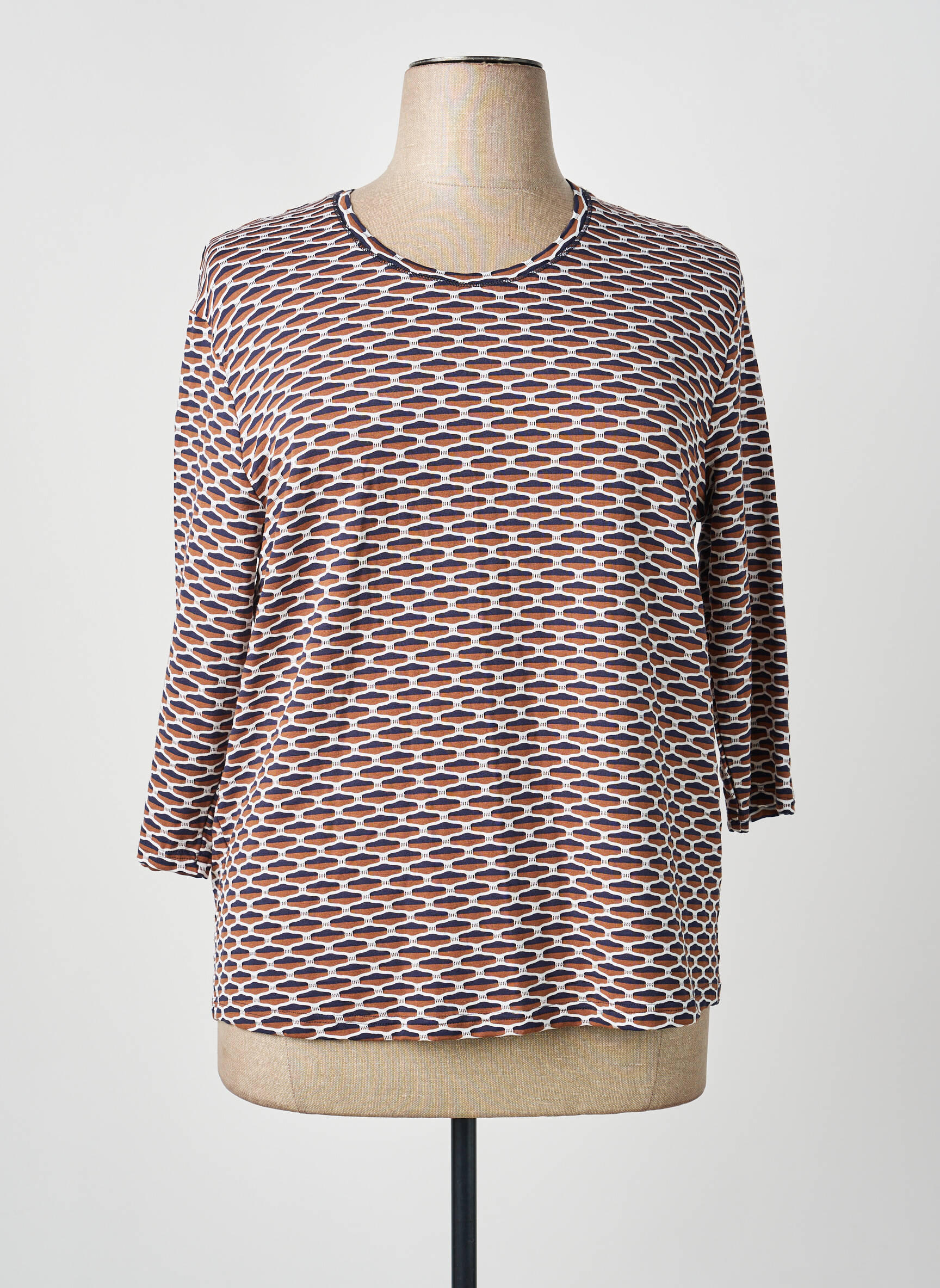 Tricou mâneci 3/4 mâneci 3/4 maro FRANK WALDER femeie