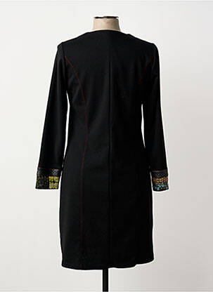 Rochie midi imprimeu fantezie mâneci lungi negru GUY DUBOUIS femeie