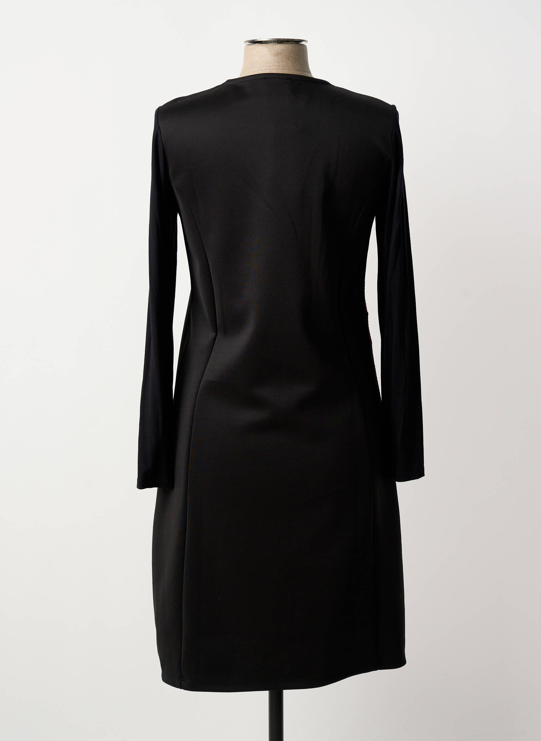 Rochie midi imprimeu fantezie mâneci lungi negru GUY DUBOUIS femeie