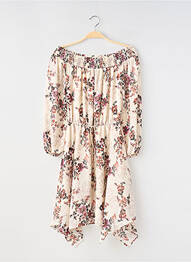 Rochie midi imprimeu floral mâneci lungi bej NEW LOOK femme