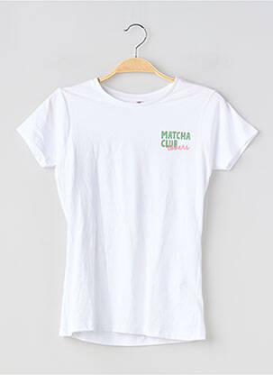 Tricou serigrafie mâneci scurte alb PAM PLING femme