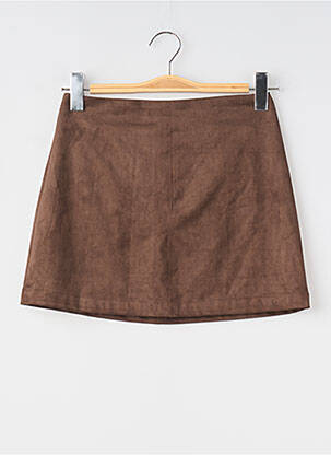 Fustă scurtă închidere cu fermoar la spate maro ORAIJE femme