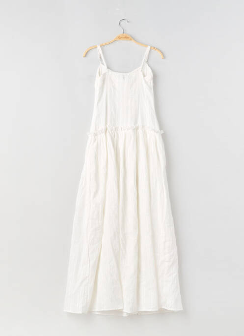 Rochie lungă mâneci cu bretele ajustabile bretele subțiri bej PEPPERMAYO femme