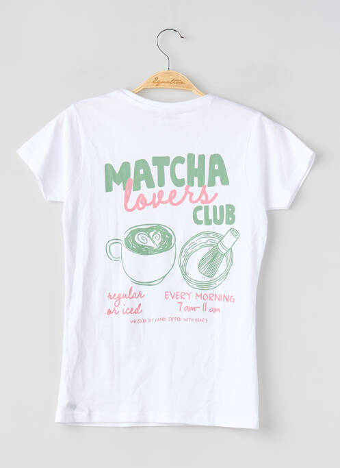 Tricou serigrafie mâneci scurte alb PAM PLING femme