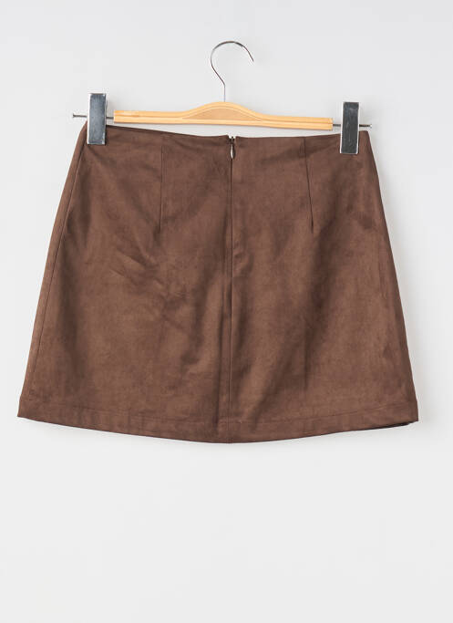 Fustă scurtă închidere cu fermoar la spate maro ORAIJE femme