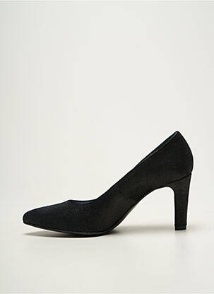Pantofi cu toc țesătură satinată toc de 7 la 9 cm negru NIMAL femeie