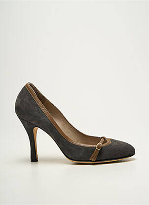 Pantofi cu toc nubuc toc de 7 la 9 cm gri MINA BUENOS AIRES femeie