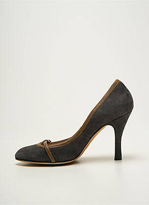 Pantofi cu toc nubuc toc de 7 la 9 cm gri MINA BUENOS AIRES femeie