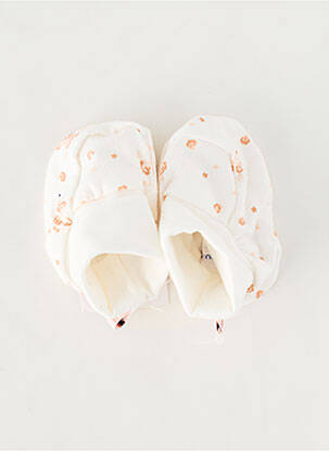 Papuci/pantofi de casă talpă exterioară textilă vârf rotund alb P'TIT BISOU fille