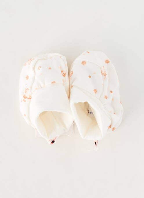 Papuci/pantofi de casă talpă exterioară textilă vârf rotund alb P'TIT BISOU fille
