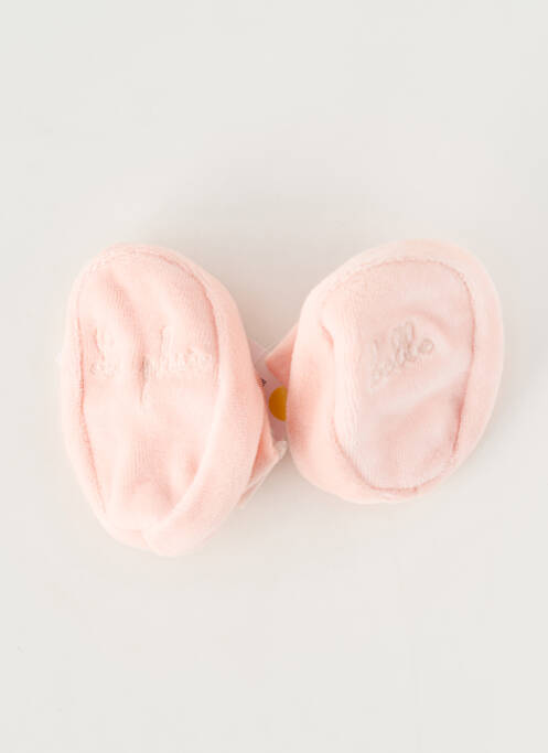 Papuci/pantofi de casă talpă exterioară textilă vârf rotund roz P'TIT BISOU fille