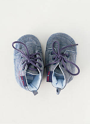 Papuci/pantofi de casă închidere cu șireturi vârf rotund albastru P'TIT BISOU garcon