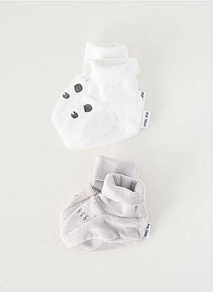 Papuci/pantofi de casă talpă exterioară textilă vârf rotund gri P'TIT BISOU garcon