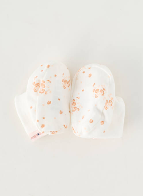 Papuci/pantofi de casă talpă exterioară textilă alb P'TIT BISOU fille