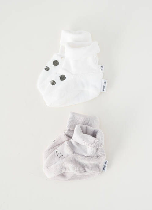 Papuci/pantofi de casă talpă exterioară textilă vârf rotund gri P'TIT BISOU garcon