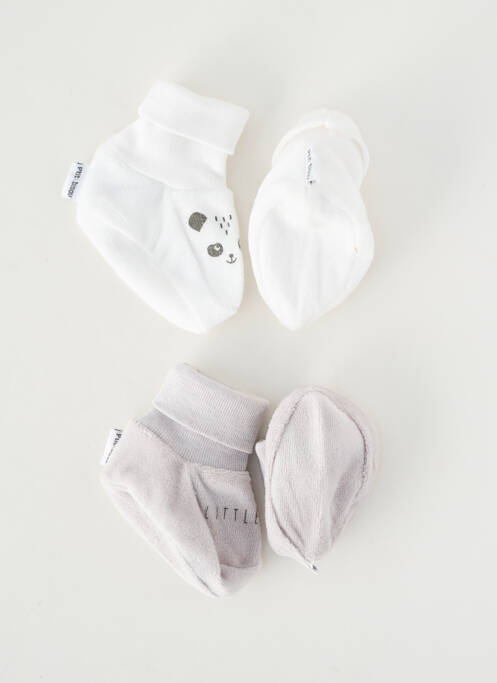 Papuci/pantofi de casă talpă exterioară textilă vârf rotund gri P'TIT BISOU garcon