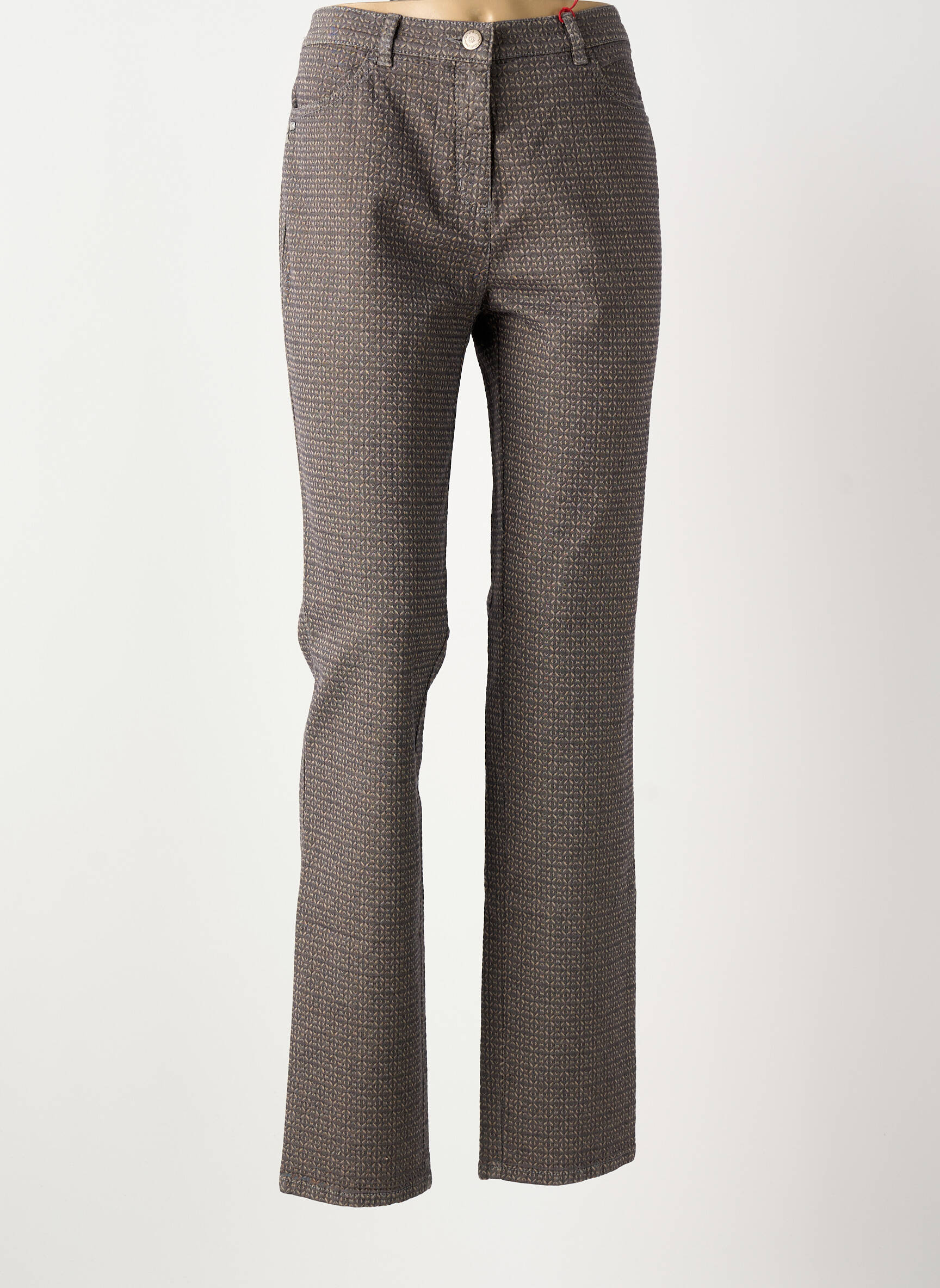 Pantalon slim țesătură poplin mărime normală gri TONI femeie