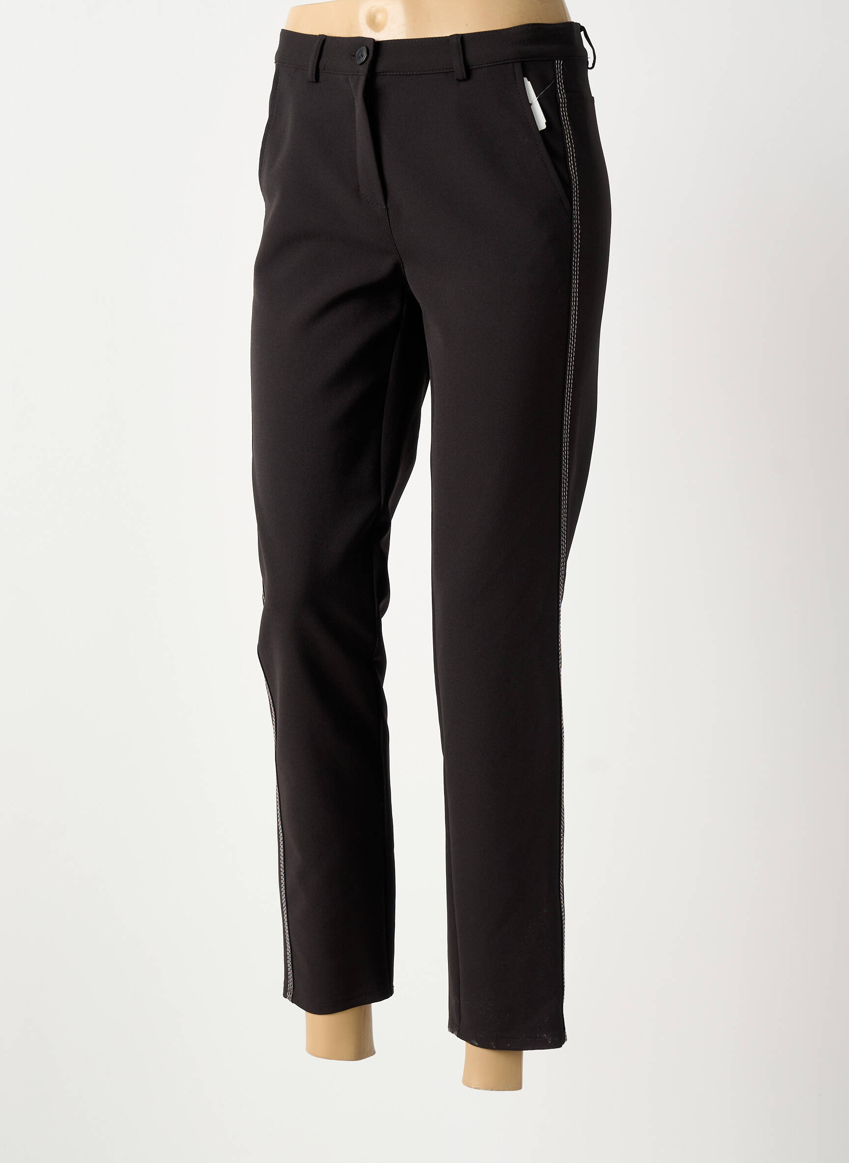 Pantalon 7/8 croială chino mărime normală negru FRANK WALDER femeie