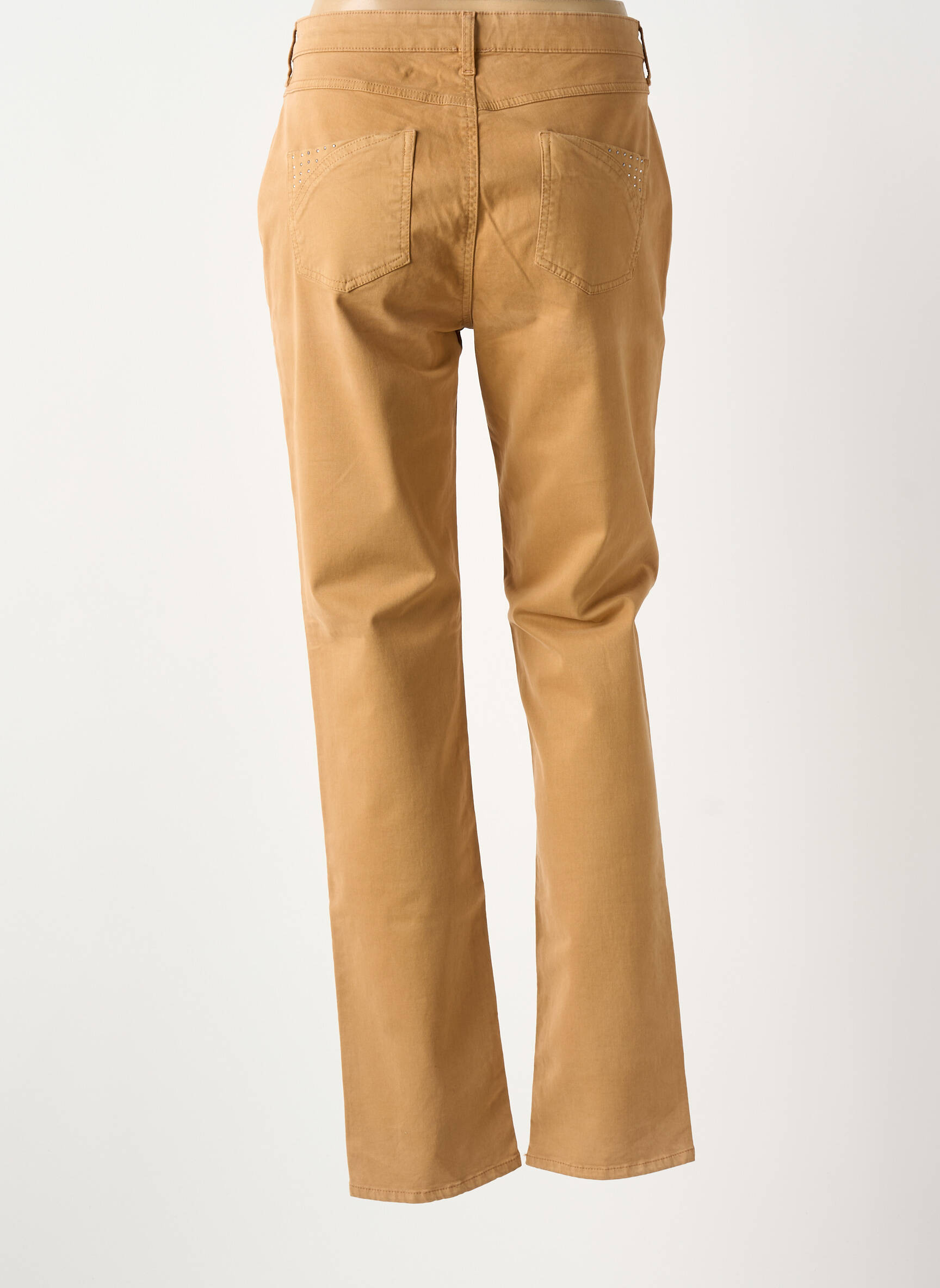 Pantalon slim țesătură poplin mărime normală bej GUY DUBOUIS femeie