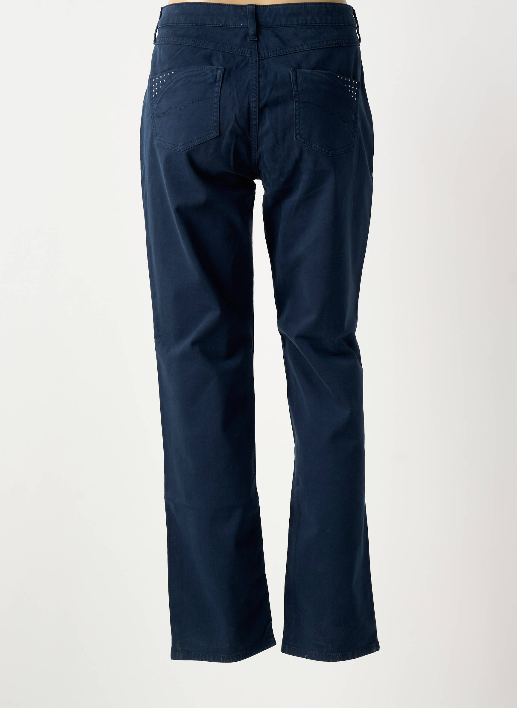 Pantalon slim țesătură poplin mărime normală albastru GUY DUBOUIS femeie