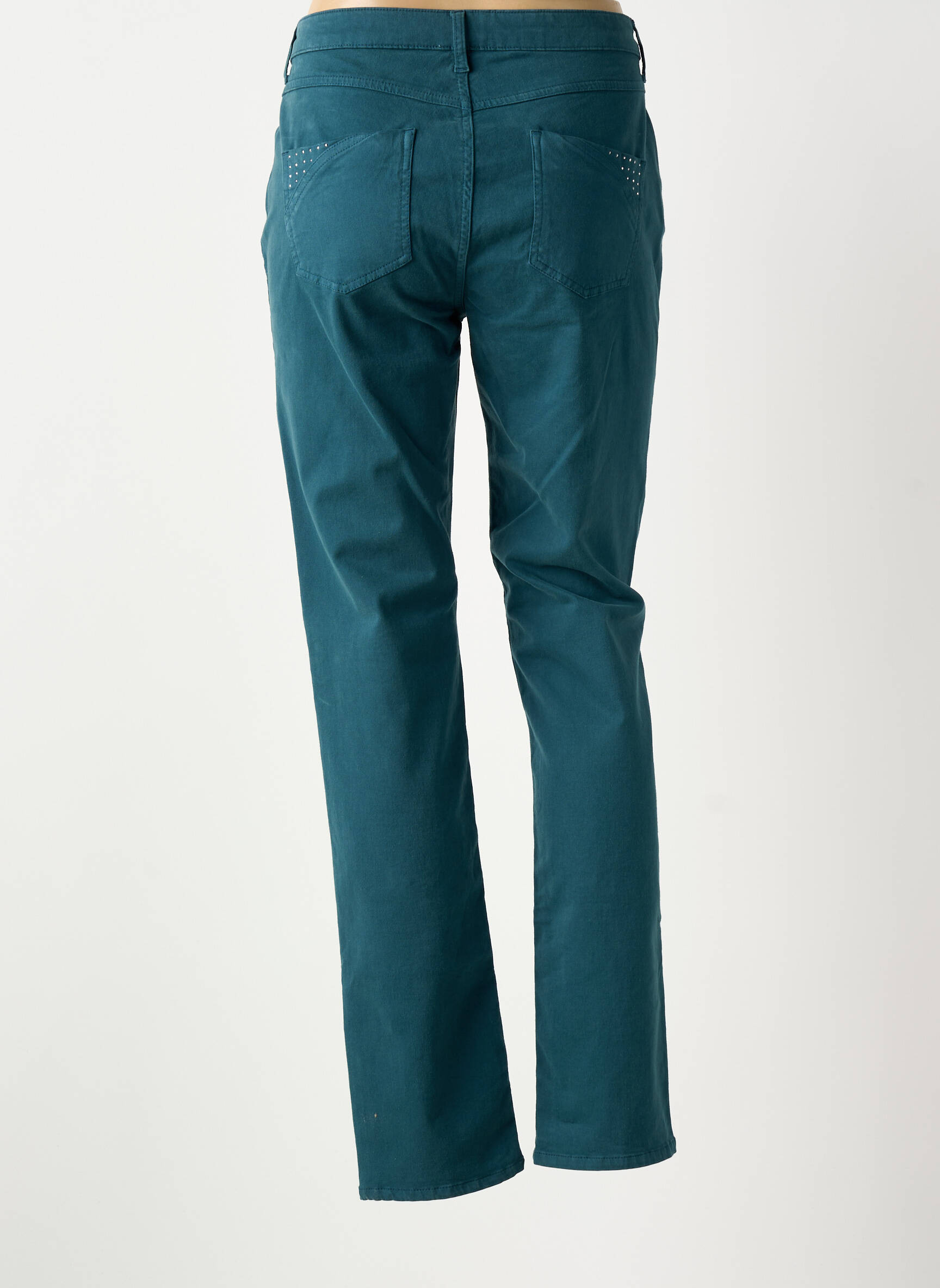Pantalon slim țesătură poplin mărime normală verde GUY DUBOUIS femeie