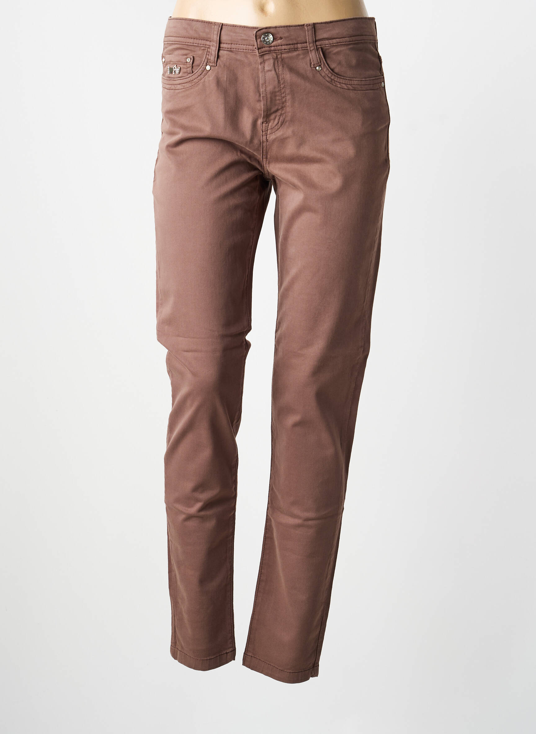 Pantalon drept elasticitate mărime normală maro FUEGO WOMAN femeie