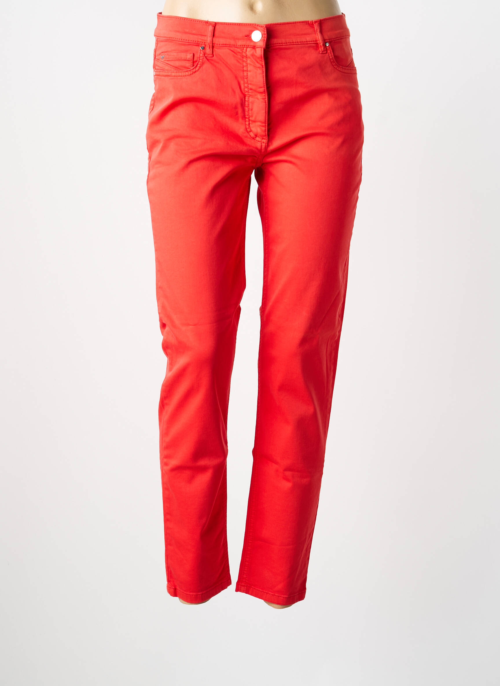 Pantalon slim țesătură poplin mărime normală roșu BETTY BARCLAY femeie