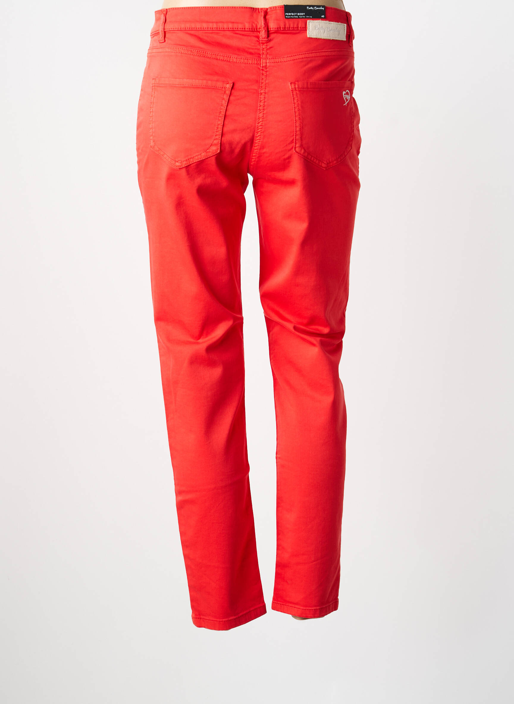 Pantalon slim țesătură poplin mărime normală roșu BETTY BARCLAY femeie