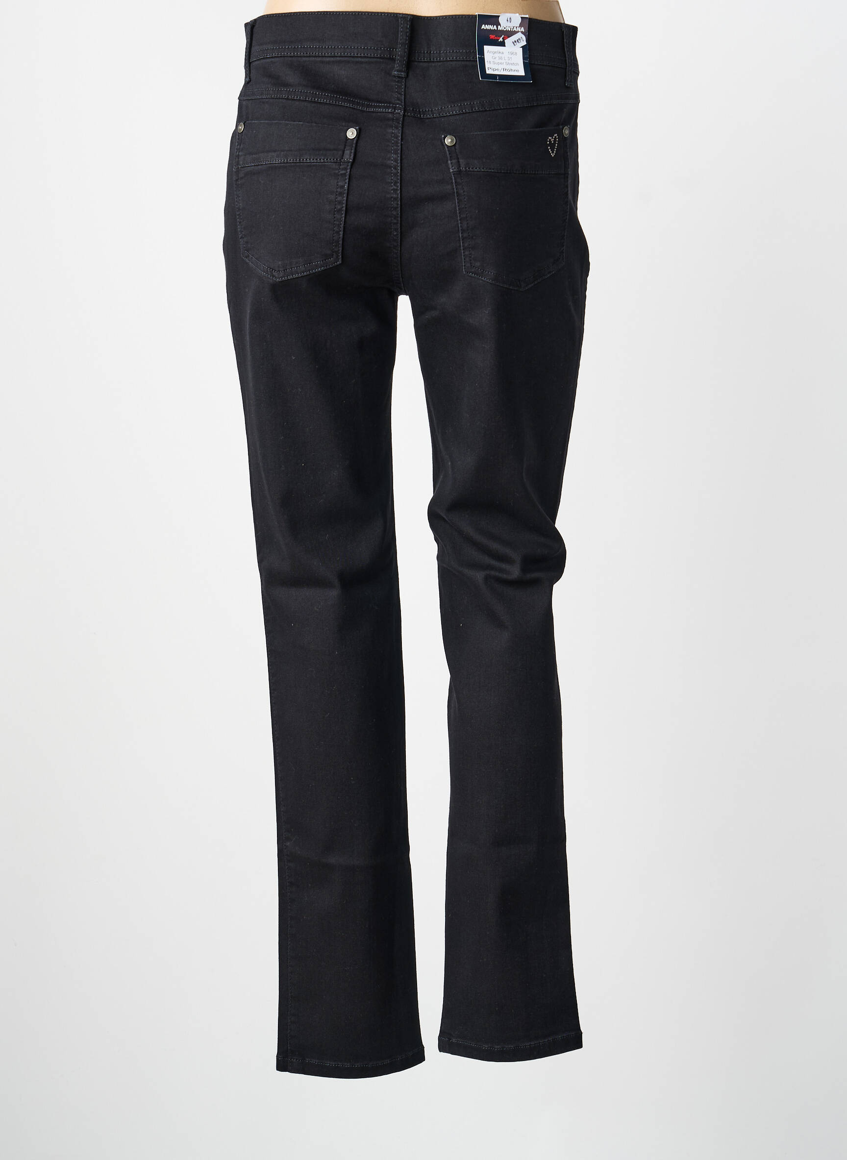 Pantalon slim elasticitate mărime normală negru ANNA MONTANA femeie