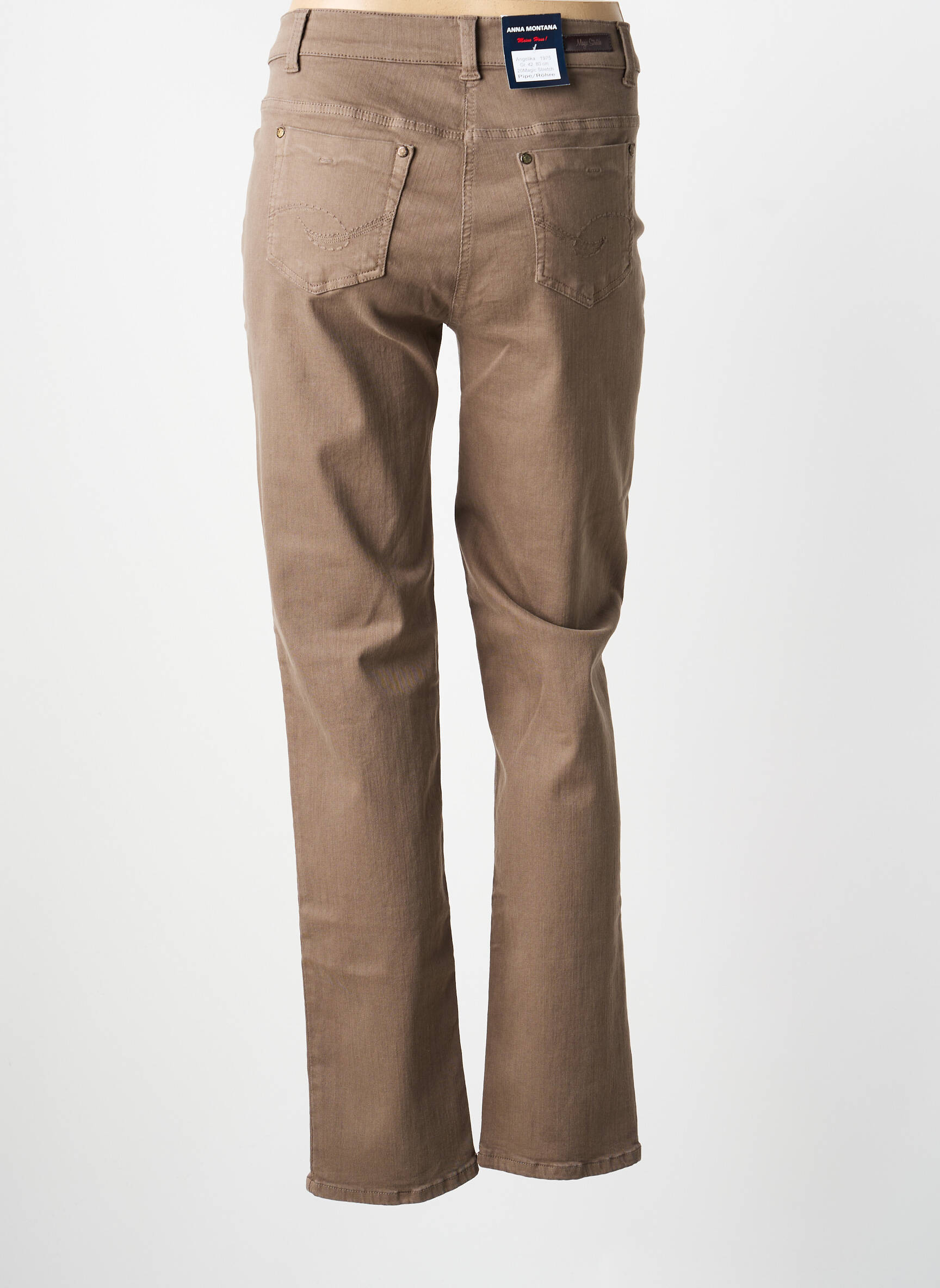 Pantalon drept elasticitate mărime normală maro ANNA MONTANA femeie