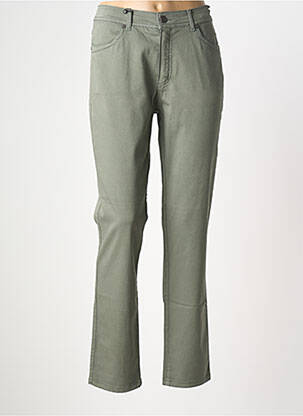 Pantalon slim țesătură poplin mărime normală verde ANNA MONTANA femeie