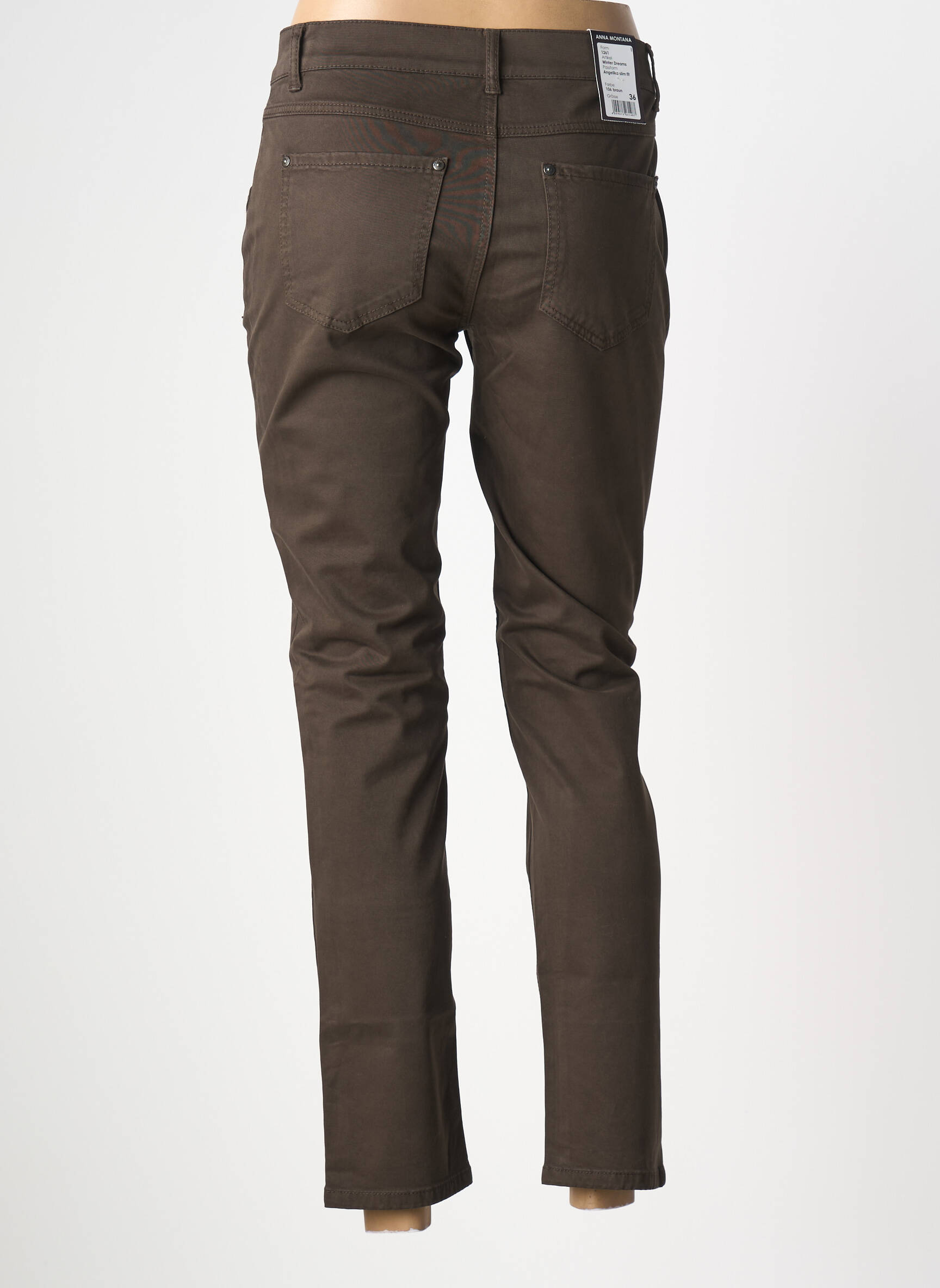 Pantalon 7/8 elasticitate mărime normală maro ANNA MONTANA femeie