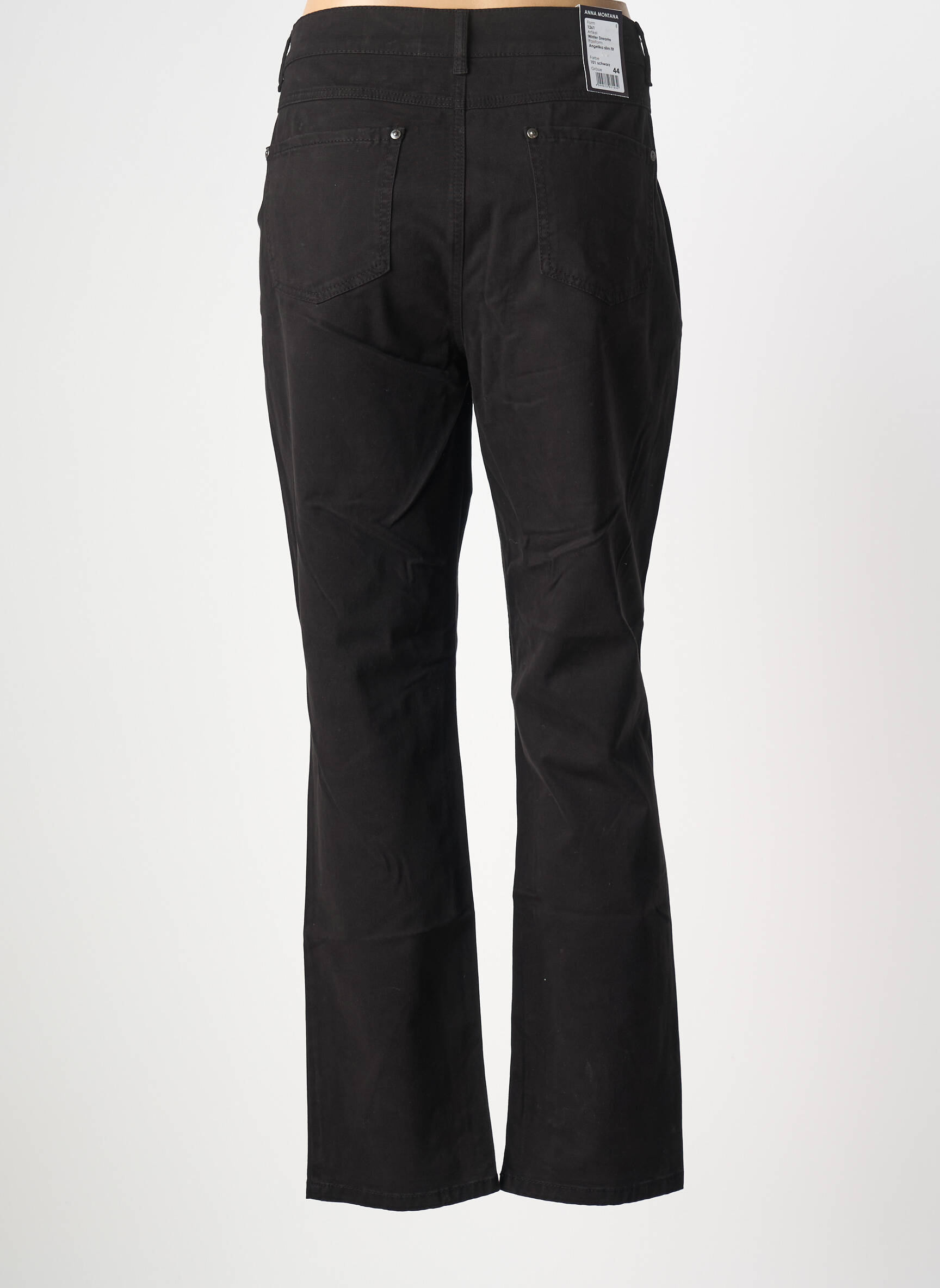 Pantalon slim elasticitate mărime normală negru ANNA MONTANA femeie