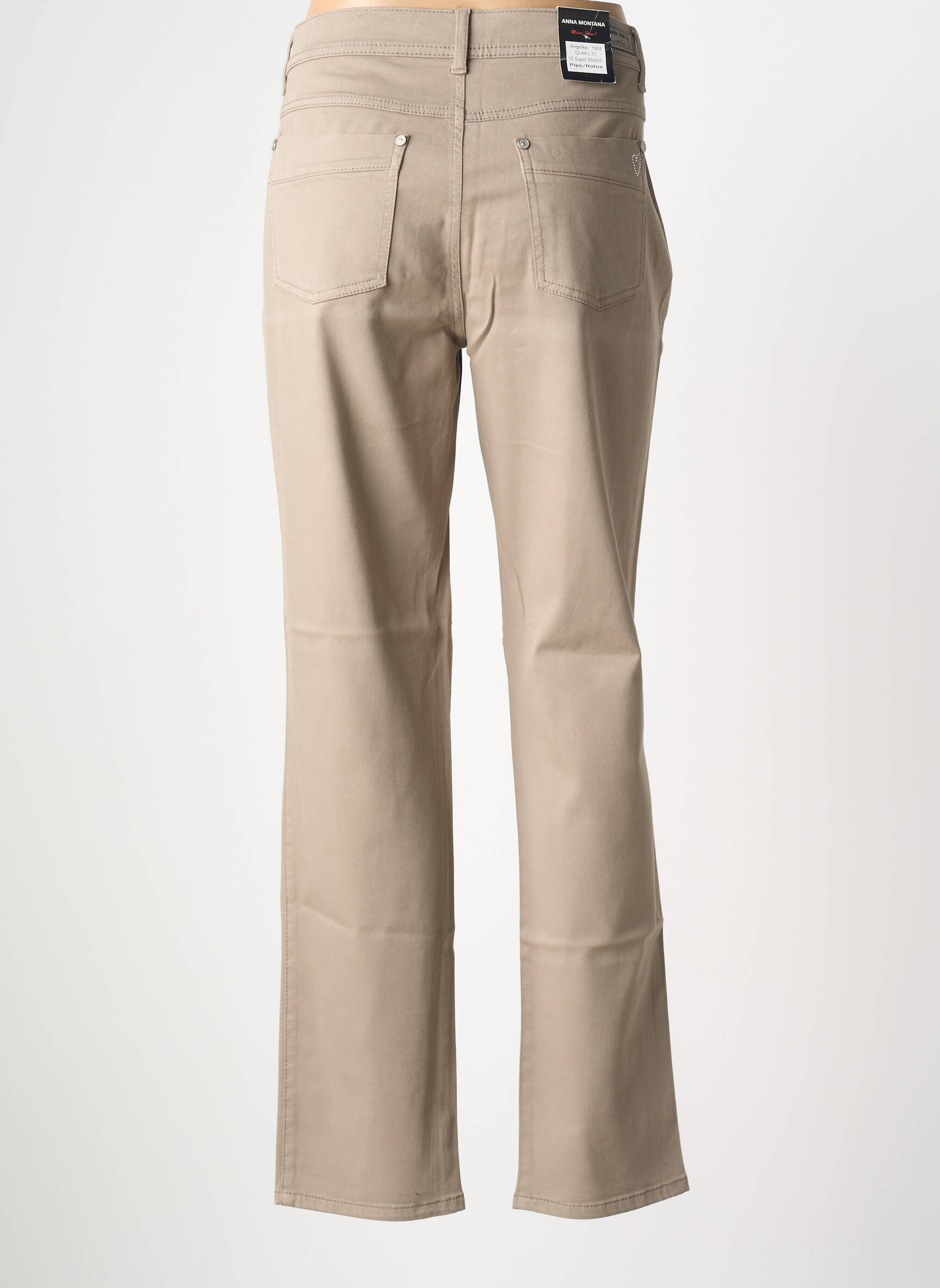 Pantalon slim țesătură poplin mărime normală maro ANNA MONTANA femeie