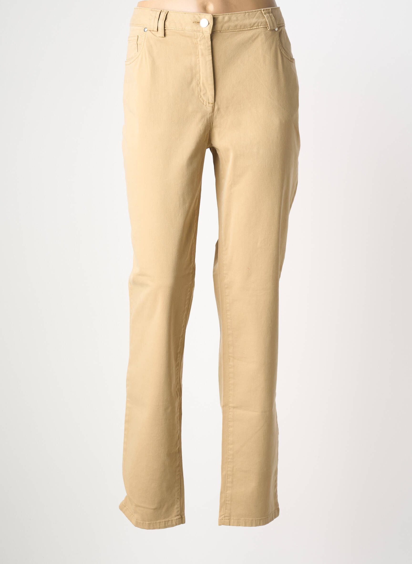 Pantalon slim țesătură poplin mărime normală bej ANANKE femeie
