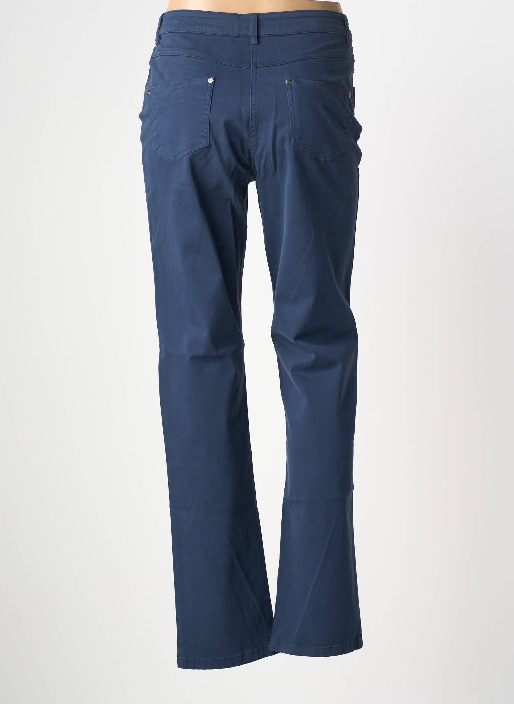 Pantalon slim țesătură poplin mărime normală albastru GUY DUBOUIS femeie