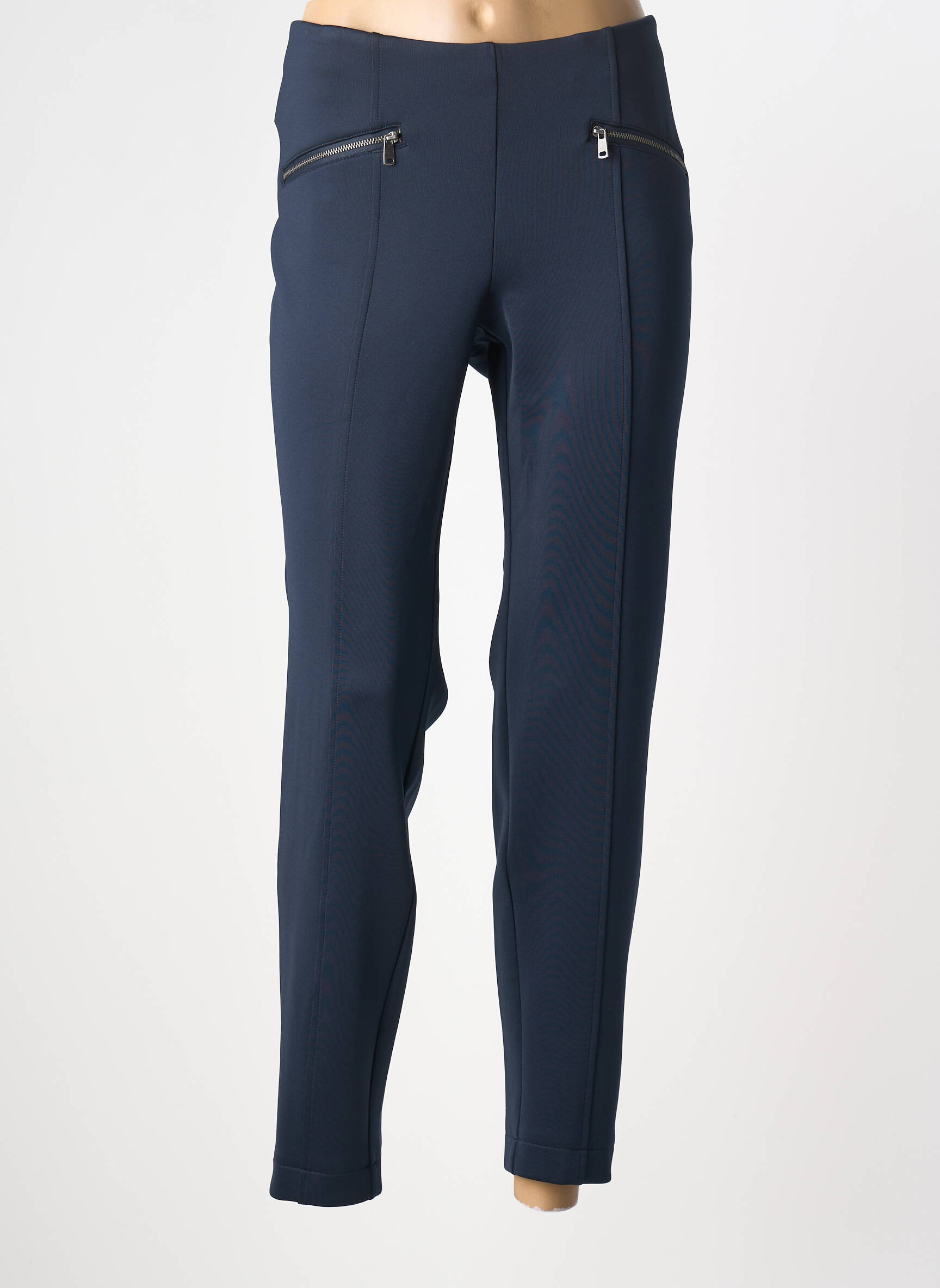 Pantalon slim talie elastică mărime normală albastru BARBARA LEBEK femeie