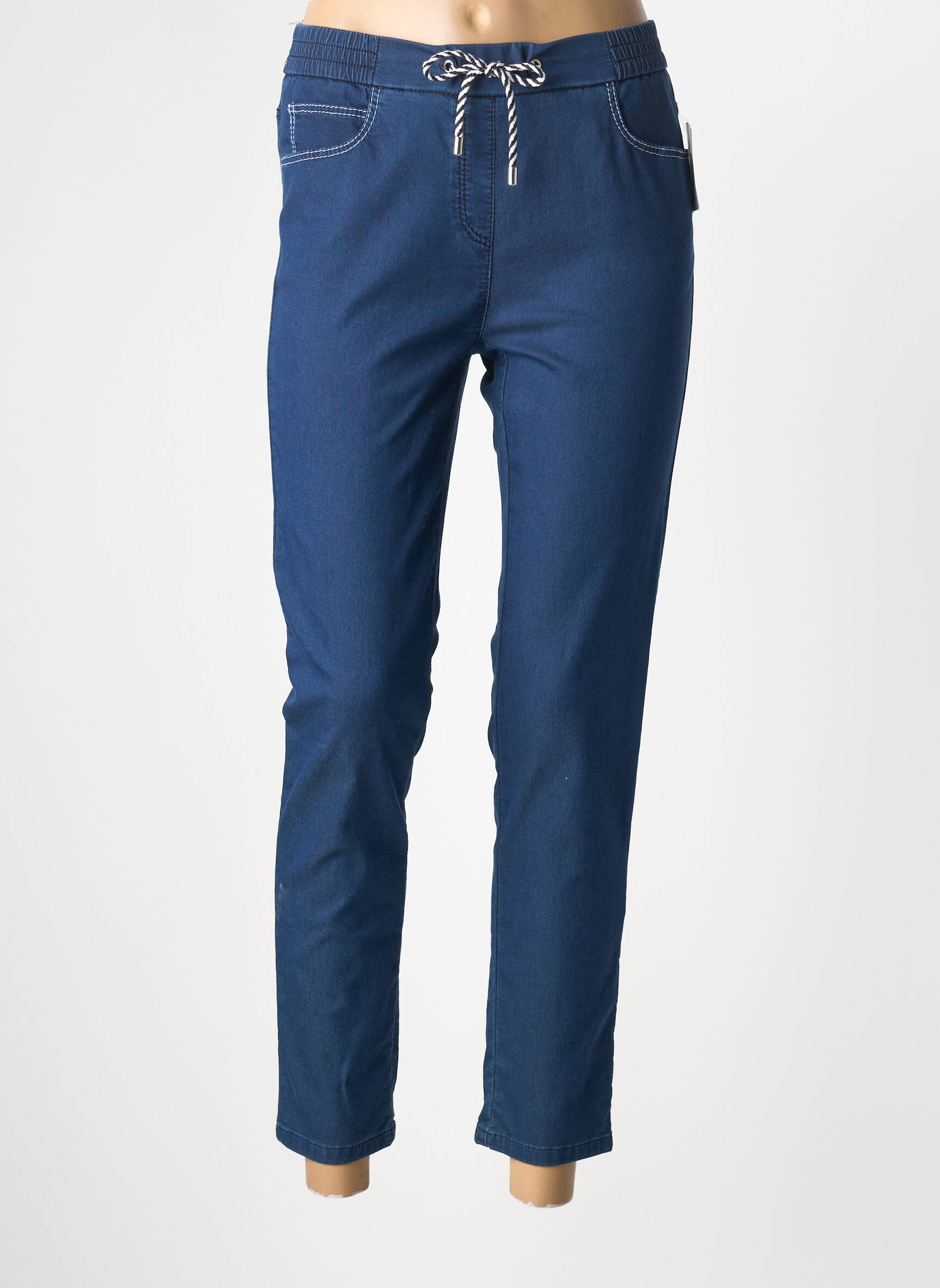 Pantalon 7/8 elasticitate mărime normală albastru FRANK WALDER femeie